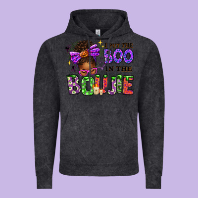 I Put The Boo In The Boujie Messy Bun Vintage Hoodie Designed By Texasbilliewilder