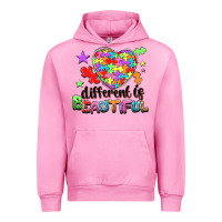 Fuchsia Pink different is beautiful Urban Hoodie - NancyCooperArtShop