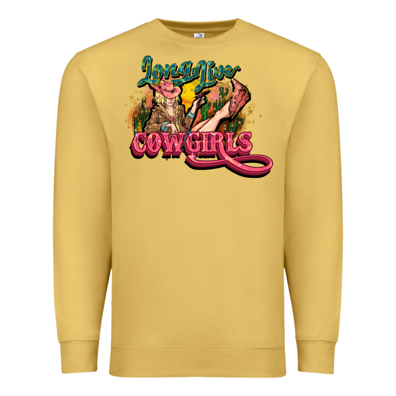 Long Live Cowgirls Premium Sweatshirt by NancyCooperArtShop | Teevron