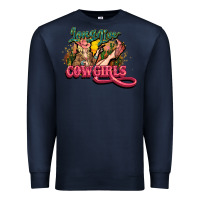 Navy long live cowgirls Premium Sweatshirt - NancyCooperArtShop