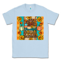 Dusty Blue Thankful grateful blessed Classic Tee - Artiststas