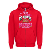 Red As A Leo Girl I Was Born With My Heart On My Sleeve And A Mouth Zipper Hoodie - Jasminsmagicworld