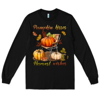 Black pumpkin kisses harvest wishes Long Sleeve Tee - BundleAndBundleShop
