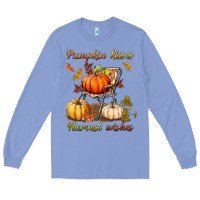 Colony Blue pumpkin kisses harvest wishes Long Sleeve Tee - BundleAndBundleShop