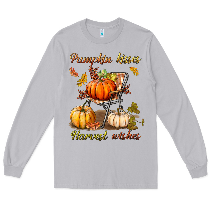 Pumpkin Kisses Harvest Wishes Long Sleeve Tee by BundleAndBundleShop | Teevron