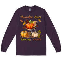 Plum pumpkin kisses harvest wishes Long Sleeve Tee - BundleAndBundleShop