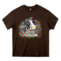 Chocolate Brown autism awareness2 Heavy Core Tee - SublimationCraftShop