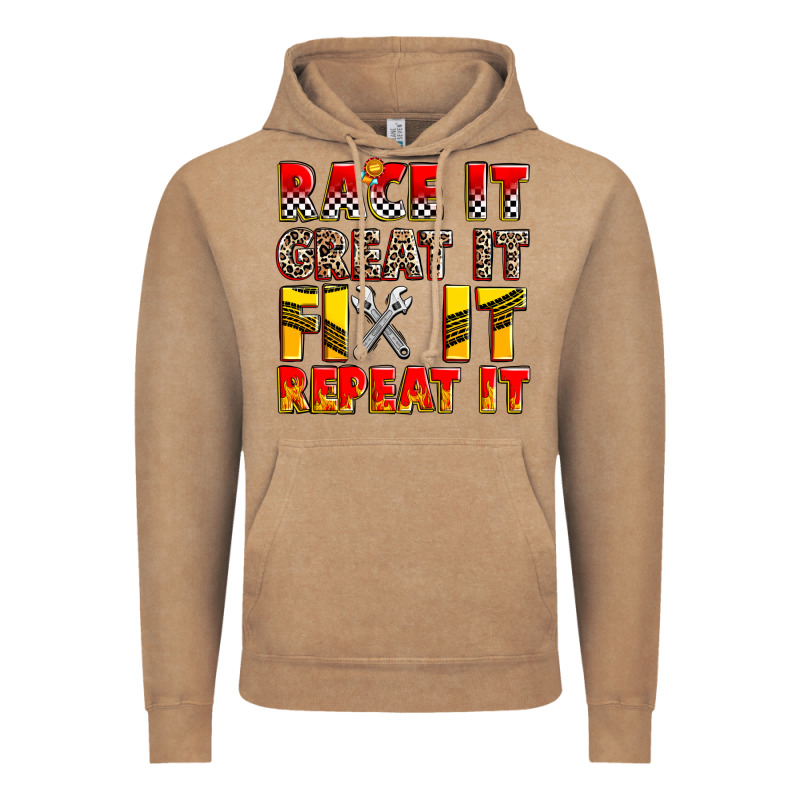 Race It Great It Fix It Repeat It Vintage Hoodie by Zillion Design Studio | Teevron