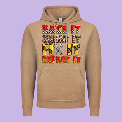 Race It Great It Fix It Repeat It Vintage Hoodie Designed By Zillion Design Studio