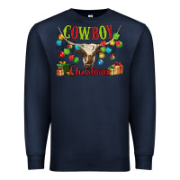 Navy cowboy christmas Premium Sweatshirt - MaliasSmallBusiness