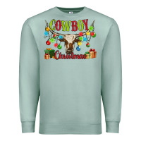 Seafoam cowboy christmas Premium Sweatshirt - MaliasSmallBusiness