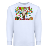 White cowboy christmas Premium Sweatshirt - MaliasSmallBusiness