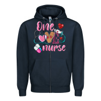 Navy one loved nurse Zipper Hoodie - BarkalooDesign