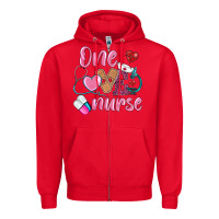 Red one loved nurse Zipper Hoodie - BarkalooDesign