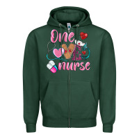 Sports Green one loved nurse Zipper Hoodie - BarkalooDesign