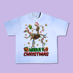 Merry Christmas Deer Skeleton Urban Heavy Tee Designed By Fadigitalartstudio