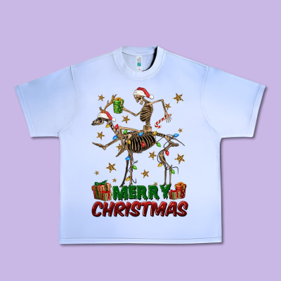 Merry Christmas Deer Skeleton Urban Heavy Tee Designed By Fadigitalartstudio