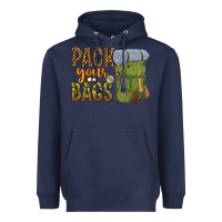 Navy pack your bags Heavyweight Hoodie - NancyCooperArtShop
