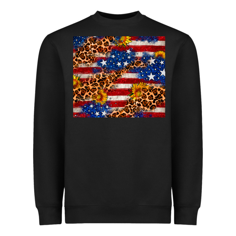 4th Of July Usa Flag Leopard Sunflower 20oz Tumble Heavyweight Sweatshirt by Neo Western | Teevron