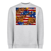 Heather Grey 4th of July USA flag leopard sunflower 20oz tumble Heavyweight Sweatshirt - Neo Western