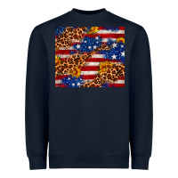Navy 4th of July USA flag leopard sunflower 20oz tumble Heavyweight Sweatshirt - Neo Western