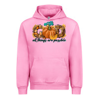 Fuchsia Pink With God All Things Are Possible Urban Hoodie - texasbilliewilder