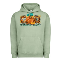 Pigment Oil Green With God All Things Are Possible Urban Hoodie - texasbilliewilder