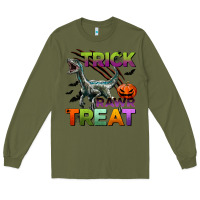 Army Green trick rawr treat Long Sleeve Tee - BundleAndBundleShop