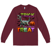 Burgundy trick rawr treat Long Sleeve Tee - BundleAndBundleShop