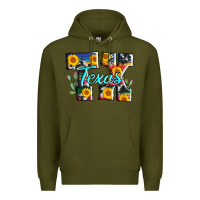 Army Green texas tx serape sunflower cowhide Premium Hoodie - AdoDesignShop
