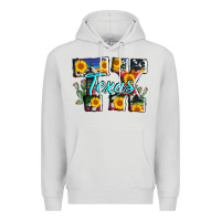 Dove Grey texas tx serape sunflower cowhide Premium Hoodie - AdoDesignShop