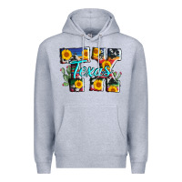 Heather Grey texas tx serape sunflower cowhide Premium Hoodie - AdoDesignShop