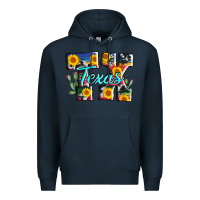 Navy texas tx serape sunflower cowhide Premium Hoodie - AdoDesignShop