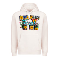 Pale Pink texas tx serape sunflower cowhide Premium Hoodie - AdoDesignShop