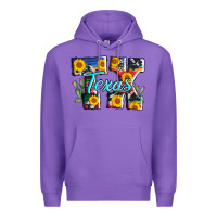 Purple texas tx serape sunflower cowhide Premium Hoodie - AdoDesignShop