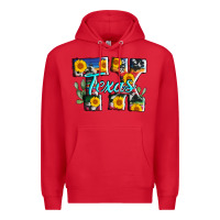 Red texas tx serape sunflower cowhide Premium Hoodie - AdoDesignShop
