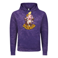 Cloud Purple cow with pig and chick Vintage Hoodie - RanaPortraitStore