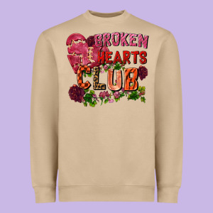 Broken Heart Club Heavyweight Sweatshirt Designed By Fadigitalartstudio