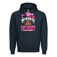 Navy As A Libra Girl I Was Born With My Heart On My Sleeve And A Mouth Zipper Hoodie - Jasminsmagicworld