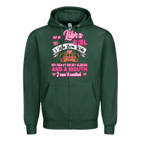 Sports Green As A Libra Girl I Was Born With My Heart On My Sleeve And A Mouth Zipper Hoodie - Jasminsmagicworld