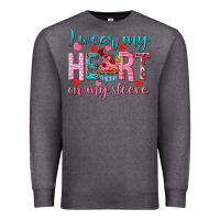 Charcoal Heather i wear my heart on my sleeve Premium Sweatshirt - NancyCooperArtShop