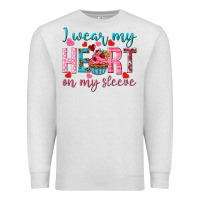 Oatmeal Heather i wear my heart on my sleeve Premium Sweatshirt - NancyCooperArtShop