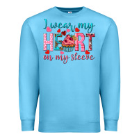 Ocean Blue i wear my heart on my sleeve Premium Sweatshirt - NancyCooperArtShop