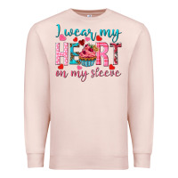 Pale Pink i wear my heart on my sleeve Premium Sweatshirt - NancyCooperArtShop
