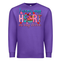 Purple i wear my heart on my sleeve Premium Sweatshirt - NancyCooperArtShop