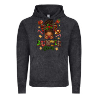 Vintage Black Auntie Claus Afro Messy Bun Vintage Hoodie - texasbilliewilder