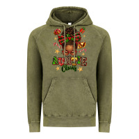 Vintage Olive Auntie Claus Afro Messy Bun Vintage Hoodie - texasbilliewilder
