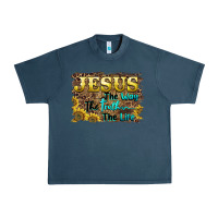 Midnight Navy jesus the way the truth the life Urban Heavy Tee - BarkalooDesign