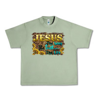 Oil Green jesus the way the truth the life Urban Heavy Tee - BarkalooDesign
