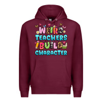 Burgundy weird teachers build character Premium Hoodie - Artiststas